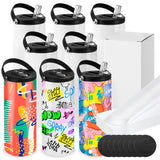 Joyclub 8 Pack Sublimation Water Bottle Blanks 20 oz Sublimation Tumblers with Handle Sports Skinny Insulated Tumblers Bulk Joyclub