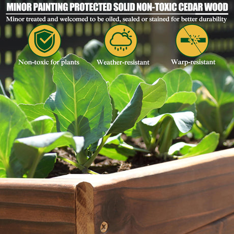 Yardenaler 6x3x2FT Raised Garden Bed for Vegetable and Flower with Legs, Large Outdoor Elevated Wood Planted Box with Liner, Backyard and Patio, Rustic Brown Yardenaler