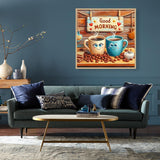 cdjlddww Coffee Cups Diamond Painting Kits for Adults, 5d Diamond Painting for Adults, DIY Full Drill Diamond Dots Paintings Picture Arts Craft for Home Wall Art Decor 14x14Inch cdjlddww