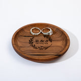 Personalized Small Wooden Jewelry Tray Engraved Wooden Ring Dish Engagement Men Ring Tray Wedding Ring Holder for Nightstand Gift for Wedding Day, Roycraft