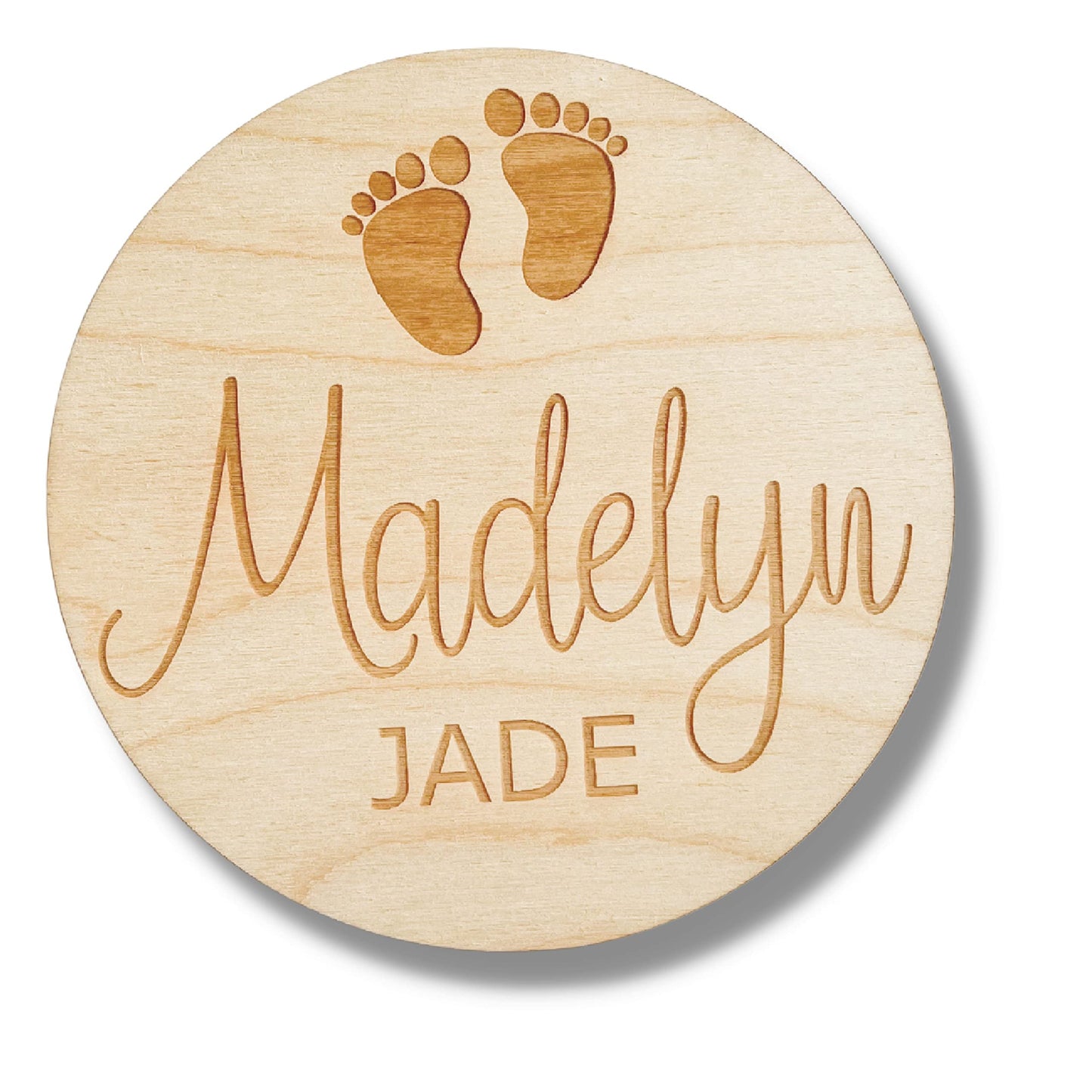 Zanuby Personalized Wooden Newborn Baby Announcement Sign, Hospital Sign, Wooden Name Sign(Baby Feet) - WoodArtSupply