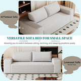 63" Cloud Loveseat Sofa - Boneless Deep Seat 2-Seater, No Assembly Foam Floor Couch, Plush Corduroy Fabric, Modern Living Room Sofa for Small Space Apartment, Bedroom, Office (White, 63") Klwenas Maec