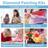 hkejoi Butterfly Diamond Art Kits for Adults, Butterfly Diamond Painting, 5D Round Full Drill Gem Art Kits DIY Crafts for Home Decor Gift 13.7''Wx13.7''L hkejoi