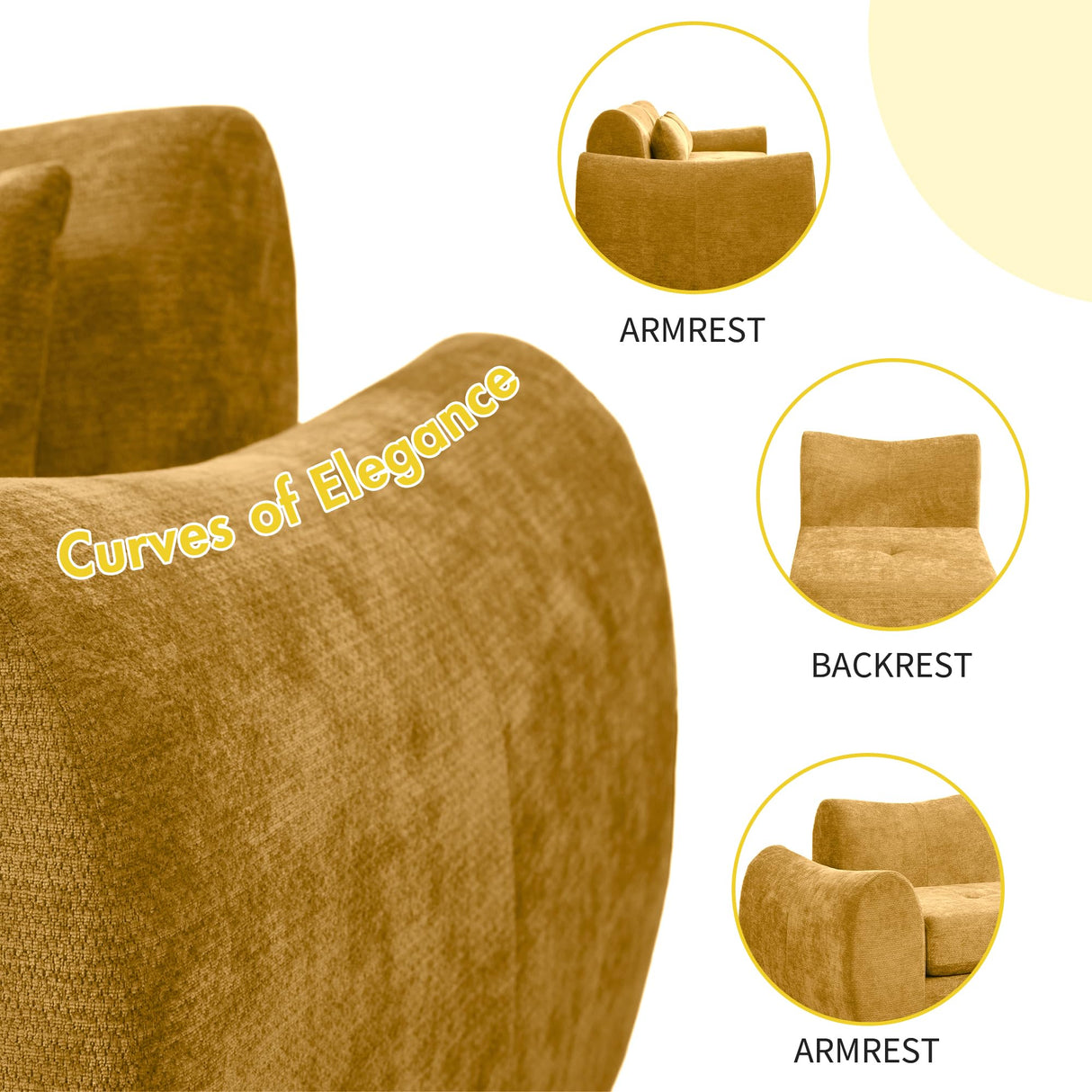 MAXMAXX 102" Modular Sectional Cloud Sofa,4-in-1 Folding Convertible Sofa Bed, Floor Boneless Couch, Modular Cushion Couch,Suitable for Living Room,Bedroom and Recreation Room(Yellow) MAXMXX