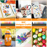 Acrylic Paint Pens Acrylic Paint Markers Set: 24 Dual Tip Acrylic Markers Wood Rock Painting Kit Wine Glass Fabric Permanent Clothes Plastic Canvas Ceramic Scrapbook Fine Gel Arts Crafts Supplies Kids Muchcute