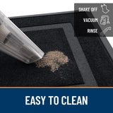 OLANLY Front Door Mat Indoor Outdoor Entrance, Waterproof All-Season, All-Weather Doormat, Sturdy Natural Rubber, Fade Resistant, Low Profile, Easy Clean Patio Porch Entryway Mat, 29.5x17, Black OLANLY