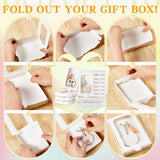 Dunzoom 30 Pcs Sublimation Keychain Blanks Gift Box 5.4" x 3.4" x 0.7" MDF Sublimation Blanks Holder Acrylic Keychain Packaging Box with Window Display Card for Rectangle Round Keychain Gift Wrapping Dunzoom