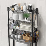 Hodonas Over Toilet Bathroom Organizer, 4-Tier Over The Toilet Storage Shelf Bathroom Shelves, Above Toilet Storage Rack Bathroom Space Saver, Black Hodonas