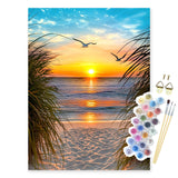 NPCSWXQ Paint by Numbers Kit for Adults Beginners, Beach Sunset Oil Acrylic Painting Crafts Number Artist Paint Kit for Home Wall Bedroom Study or Office Decor Gift 16x20Inch NPCSWXQ