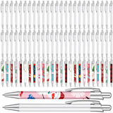 Yexiya Sublimation Pens Blank Heat Transfer Pen Sublimation Ballpoint Pen with Shrink Wrap White Aluminum Customized Clip Pen School Supplies for Christmas Office School Stationery Supplies (50 Pcs) Yexiya