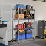 MATONELL 1000 lbs Capacity Heavy Duty 4-Tier Steel Shelving Unit - Adjustable Chrome Wire Rack Storage Shelf for Home Kitchen Office Garage Gym 13.7" D x 29.5" W x 47.2" H (Chrome) MATONELL