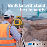 Topcon RL-H5A Laser Transit Leveler Kit - LS-80X Rotary Laser Receiver with Rod Bracket - 36-60in Precision Level 360 Laser Tripod - 13ft Fiber Rod Level Tool with Inch Increments for Construction TOPCON