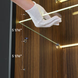 EUREKA ERGONOMIC Curio Cabinet, 2 Adjustable Shelves Display Storage Cabinet with LED Lighting, Tempered Glass Door, Showcase for Collectibles Figurines Home Office Living Room Bedroom, Walnut EUREKA ERGONOMIC