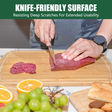Baoee Cutting Boards for Kitchen-Made of Organic Bamboo Cutting Board Set of 3,Wood Cutting Boards with Deep Juice Grooves,Charcuterie Boards,Butcher Block Cutting Board,Easy Grip Handle Baoee