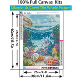 5D Diamond Painting Kits for Adults Beginners, Ocean Scenery Diamond Art, DIY Full Round Drill Diamond Dot Gem Art Kits for Adults, Home Wall Decor 11.8x15.7 Inch Acelii