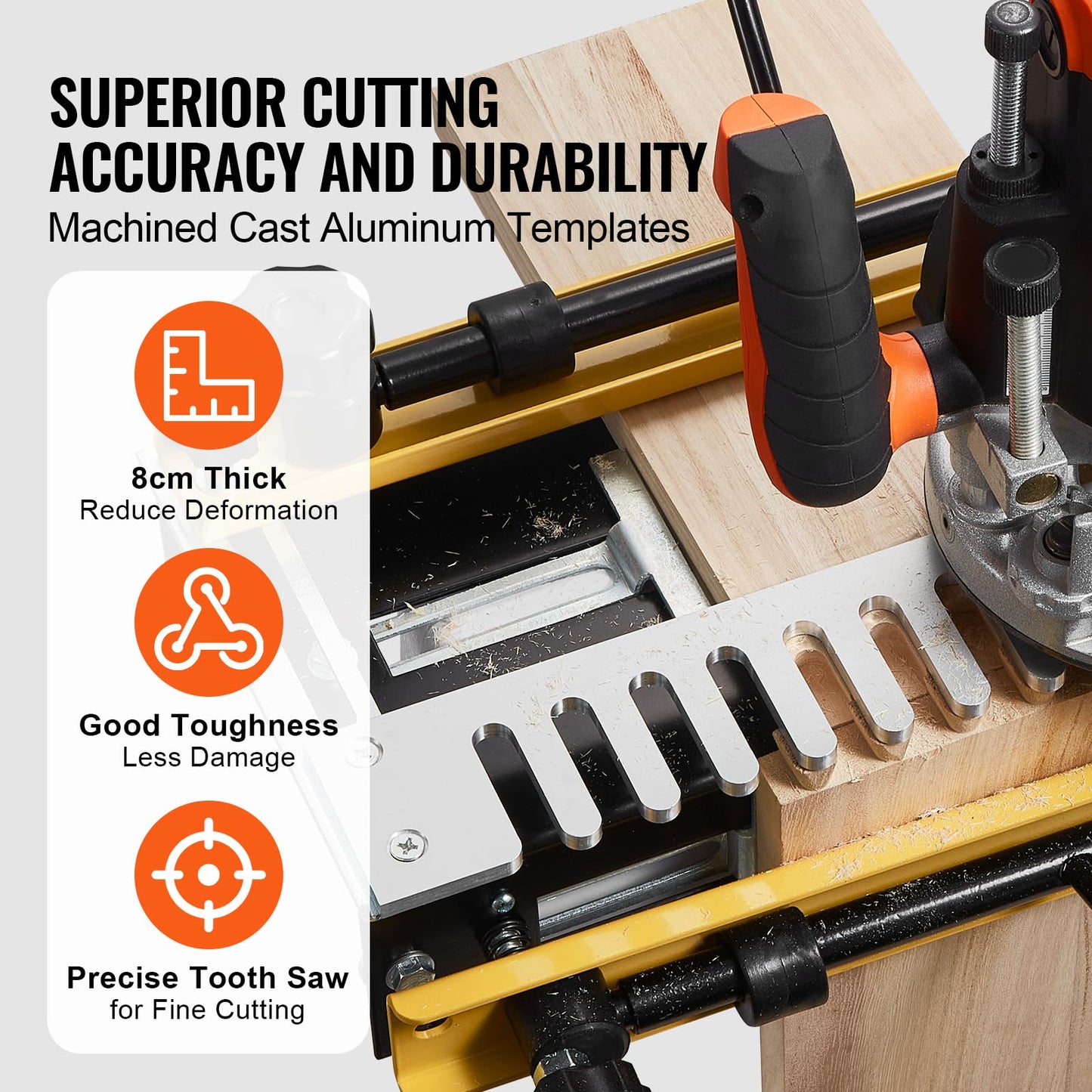 VEVOR Dovetail Jig, 12 in Width, Dove Tailing Router Jigs with Router Bit & 1/2” Template, Precise Alignment Dove Tail Jig, Mortise and Tenon Jig Woodworking Tools for Furniture & Wood Cabine - WoodArtSupply