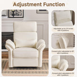 Power Recliner Rocking Chair Nursery Gliders with Adjustable Armrests and Headrest, Swivel Electric Glider Reclining Nursing Chair with USB Port and Storage Bags, FSC Certified(Leather, Beige) MELLCOM