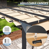 Aoxun 12x16FT Aluminum Pergola, Outdoor Retractable Pergola with Upgraded Canopy Cover, Heavy Duty Metal Pergolas and Gazebos with Adjustable Sun Shade for Modern Patio, Backyard, Deck, Garden Aoxun