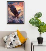 SKRYUIE Paint by Numbers Kit for Adults Beginner Eagle, Acrylic Mountain Oil Painting by Numbers Kits with PaintBrushes Paintwork Art Canvas Crafts for Home Decor 16x20 inch SKRYUIE