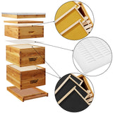 Honey Keeper Beehive 10 Frame Complete Box Kit Coated in 100% Beeswax (Waxed Boxes, 2 Deep and 1 Medium) with Wooden Frames and Waxed Foundations for Langstroth Beekeeping Honey Keeper