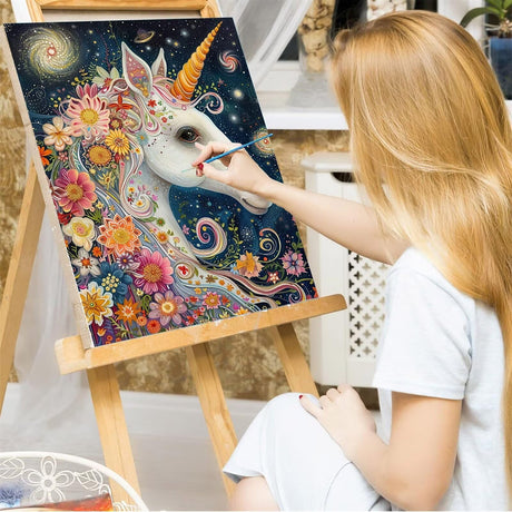 Paint by Number for Adults, Unicorn Adults Paint by Numbers Kits On Canvas, DIY Colors Painting by Numbers for Beginners Oil Painting Acrylic Paints for Home Wall Decor 12x16 Inch (Without Framed) Peepezo