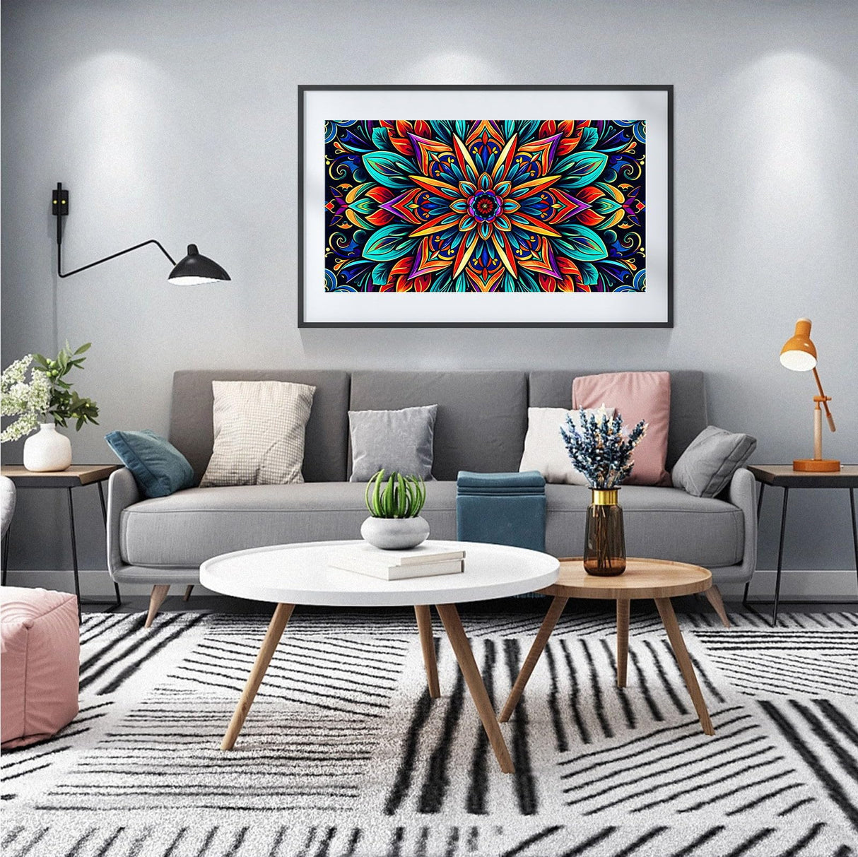 JOOZ Large Diamond Art Kits for Adults - 5D Mandala Diamond Painting Kits for Adults, DIY Full Drill Large Mandala Diamond Art Painting, Gem Painting Kit for Home Wall Decor 27.5 X 15.7 Inch JOOZ