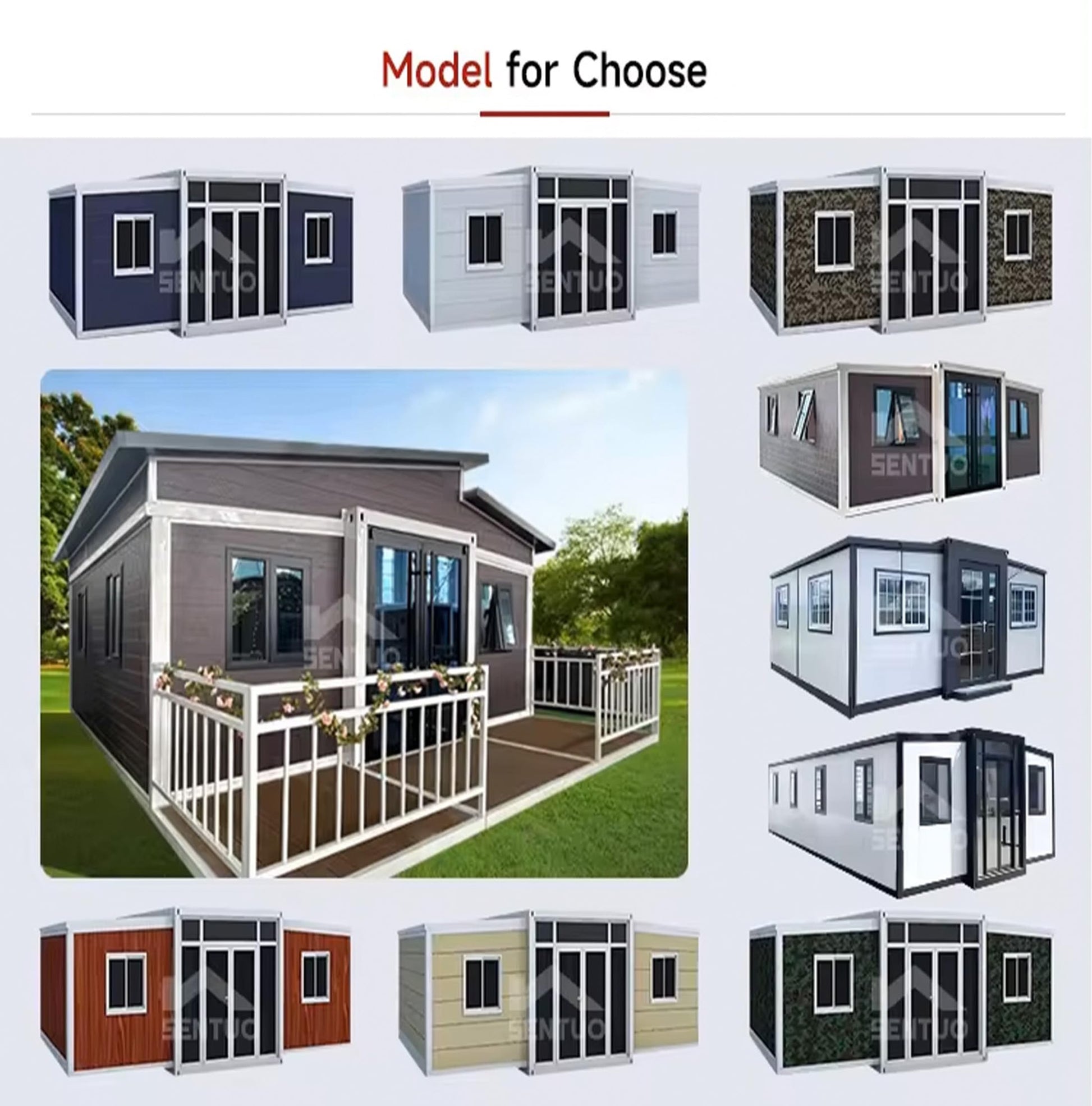 Portable Prefabricated Tiny House 20X20ft, Mobile Expandable House, Outdoor Storage, Modern Study Steel Storage House with Restroom, Kitchen, Cabinet, Sink, Outlets - WoodArtSupply