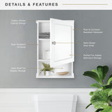 MCS 23x16 White Medicine Cabinet Organizer, Wall Mounted Bathroom Cabinet for Over-The-Toilet Storage, Bathroom Furniture & Restroom Organizer MCS