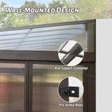 Domi 12x14FT All Season Sunroom, Outdoor Permanent Wall Mounted Solarium with Detachable Polycarbonate Windows, Aluminum Lean to Gazebo Sun Room with 2 Lockable Sliding Doors for Garden Patio Deck domi outdoor living