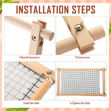 2 Pcs Adjustable Cross Stitch Scroll Frame Bamboo Beech Wood Tapestry Scroll Embroidery Frames for Stitching Quilt Frame Needlepoint Holder for Sewing Projects Craft, 21.5" x 12", 26" x 17.7" Queekay