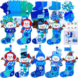 Winlyn 24 Sets Christmas Craft Kits Winter Crafts DIY Snowman Stocking Ornaments Decorations Snowman Snowflakes Foam Stickers Arts and Crafts for Kids Classroom Art Activities Holiday Party Favors Winlyn