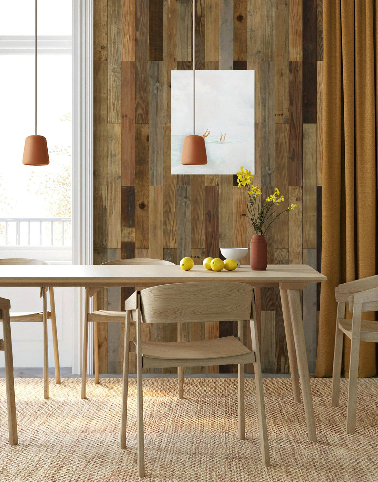 Colamo 10 Reclaimed Wood Planks Peel and Stick Shiplap Boards for Wall, Weathered Barn Wood Paneling Stick on Wooden RV Backsplash, 3D Self Stick Wood Wall Panels for Living Room Bed Room Accent Wall COLAMO