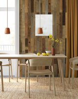 Colamo 10 Reclaimed Wood Planks Peel and Stick Shiplap Boards for Wall, Weathered Barn Wood Paneling Stick on Wooden RV Backsplash, 3D Self Stick Wood Wall Panels for Living Room Bed Room Accent Wall COLAMO