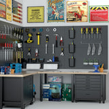 Daanxw Metal Peg Board Kit with 1/4" Pegboard Accessories, 6 Pack 12"X24" Pegboard and 264PCS Extra Thick Pegboard Accessories,Wall Organizer Peg Board Panels Tool Organizer Storage System (Black) Daanxw