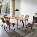 ZckyCine Modern mid-Century Dining Table Dining Room Table and Chairs for 4 Rectangular Wooden Dining Table Extendable Dining Table Space-Saving Multifunctional Dining Table ZckyCine