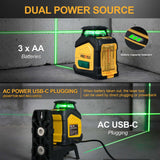 PREXISO 360° Laser Level with Tripod, 100Ft Dual Power Self Leveling Cross Line Laser- Wide Angle Vertical Line for Construction, Floor Tile, Renovation with Magnetic Base, Wall Panel Stand, Carry Bag Prexiso