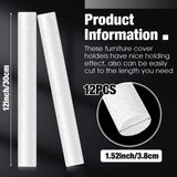 Namalu 12 Pieces Sofa Slipcover Tuck Grips Stretch Non Slip Foam Stick Couch Slipcovers Stretch Stick Thicker Cushion Grip for Sofa Essential Tuck Grips for Furniture Protector(White) Namalu