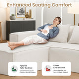 VIKAYAMICS 140" Modular Sectional Sofa, U-Shape Cloud Sectional Couch with Ottoman, Upholstered Chenille Boneless Couch Sofa Set for Living Room Bedroom No Assembly Required (Classic Beige) VIKAYAMICS