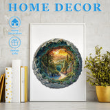 KAAYEE Wooden Puzzles for Adults, 3D Vision Effect Cave Forest Wooden Jigsaw Puzzle Unique Shape Wood Puzzle Adult, 3D Effect Flat Puzzle Birthday Family Game (L-13.4 * 13.3in-300pcs) KAAYEE