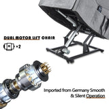 Power Lift Recliner Chair for Elderly People, Dual Motor Lift Chair with Vibration Massage and Heat, Lay Flat Recliner with Solid Wood Armrest, Standing Assistance Reclining, Chenille Fabric Gray EZZUP