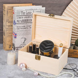 Voittozege 2 Pack Unfinished Wooden Boxes Large Wooden Box with Hinged Lid dnd Front Clasps, Natural Wood Boxes for Diy Crafting Gift Storage Box, Art Decorations and Jewelry Storage, 10 x 7 x 4 Inch Voittozege