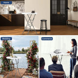 Byliable 28in Cocktail Table White High Top Folding, Round Portable Bar Height Folding Table with Removable Legs, Indoor Outdoor Banquet for Parties, Commercial, Speech, School Byliable