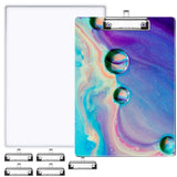 A4 Letter Size Clipboard Epoxy Resin DIY Casting Soft Silicone Molds + 5 Stainless Steel Low-Profile Clips, Retractable Hanging Hole Write Pad Draw Board Document Holder School Office Business NiArt