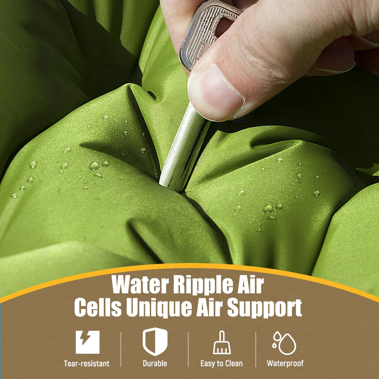 Yuzonc Double Sleeping Pad - Self Inflating 4" Extra-Thick for 2 Person with Pillow Built-in Foot Pump Inflatable Sleeping Mat for Backpacking, Hiking, Traveling, Tent, Portable Camping Mat Yuzonc