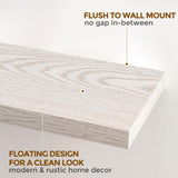 Fun Memories 24W x 9.3D Floating Shelves, 9.3" Deep Wall Shelves Set of 2, Farmhouse Rustic Wood Shelf 24 Inch Long, Large Display & Storage Shelves for Book, Living Room, Bathroom, Kitchen - Brich Fun Memories