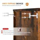 Viroformo Floor Cabinet, Farmhouse Storage Cabinet with Barn Doors and Drawer, 11.81" D x 23.62" W x 39.37" H Rustic Brown Freestanding Adjustable Shelf Organizer for Bathroom, Kitchen, Living Room Viroformo