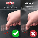 GRILLART BBQ Grill Mats for Outdoor Grill - Nonstick 600 Degree Heavy Duty Grilling Mat (Set of 2) - Reusable BBQ Grill Accessories Sheets -Works on Electric Grill Gas Charcoal BBQ - Gifts for Men Dad GRILLART