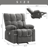Massage Recliner Chair for Adults with Lumbar Heating Rocker Recliners with 2 Cup Holders and USB Charge Port for Living Room KWKSV