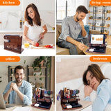 VEIYAILU Gifts for Men Women Dad Husband Boyfriend Wood Phone Docking Station Nightstand Organizer for Men(Dark Brown) VEIYAILU