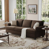 COPIAE 91 Inch Lawson Sofa with Extra Deep Seats Oversize, Mid-Century 3-Seat Sofa Couch, for Living Room, Apartment, Lounge, Brown COPIAE